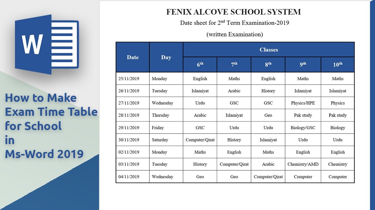 how-to-make-a-timetable-in-word-school-timetable-otosection