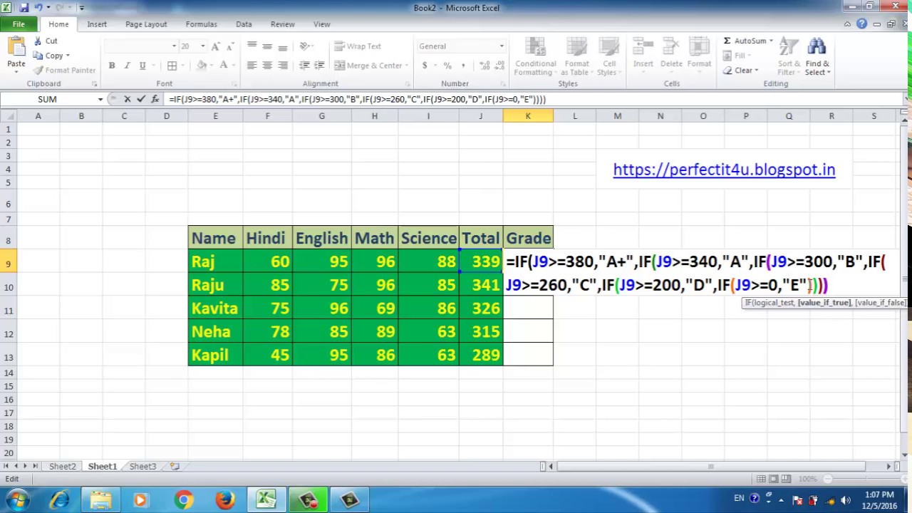 How To Make Grades In Excel