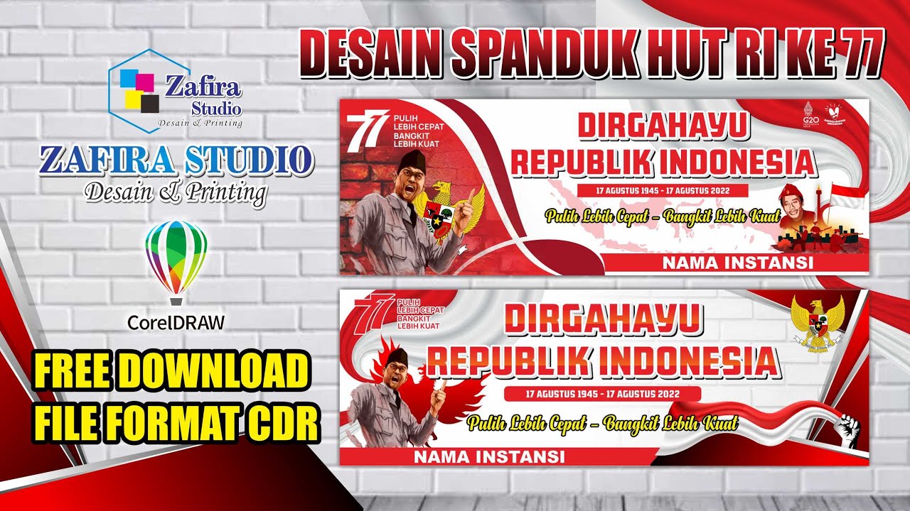 Logo Resmi Hut Ri 77 Desain Banner Spanduk Peringatan Hut Ri Ke 77 Free