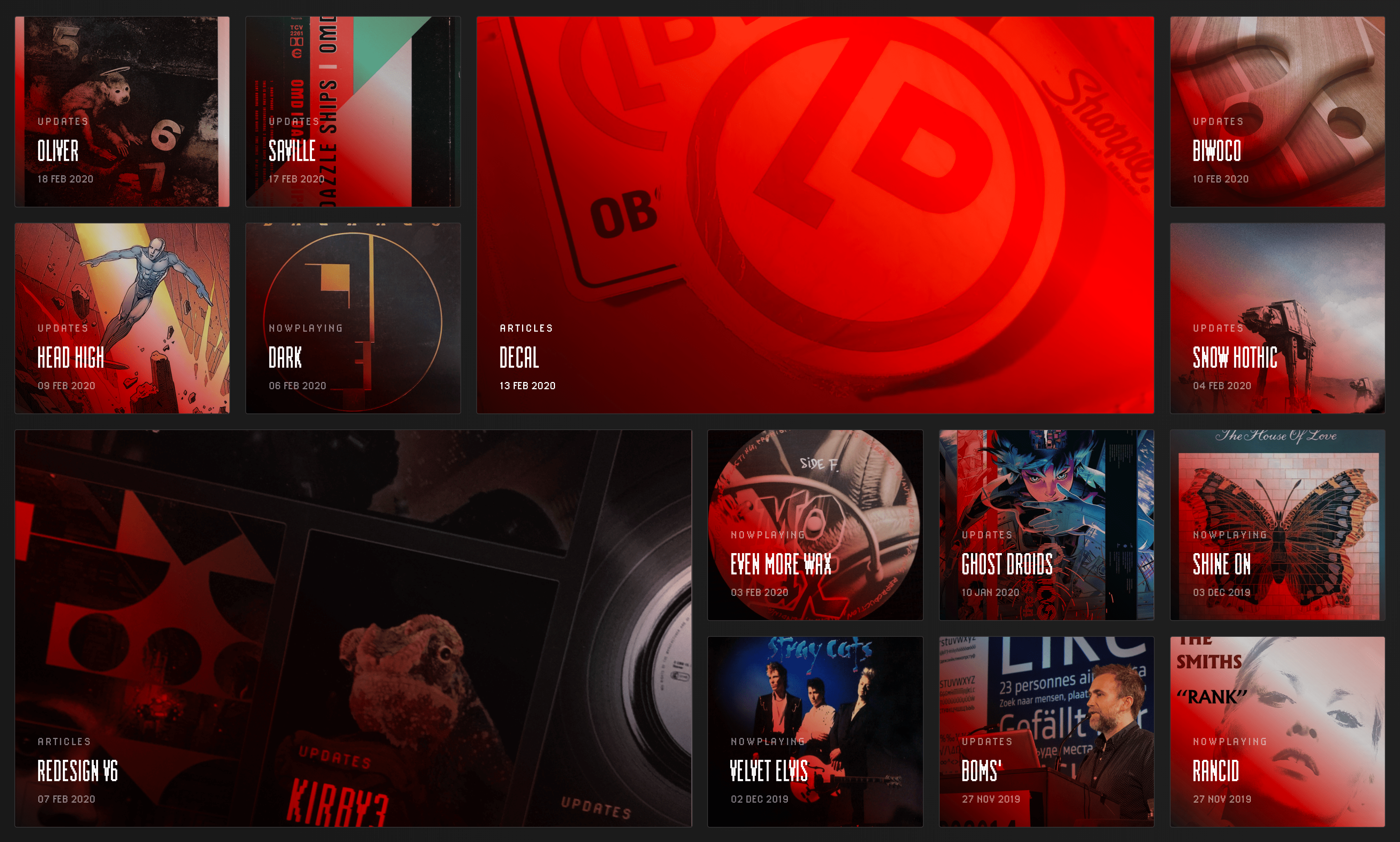 Thumbnails from Luke Dorny’s recently redesigned personal site.