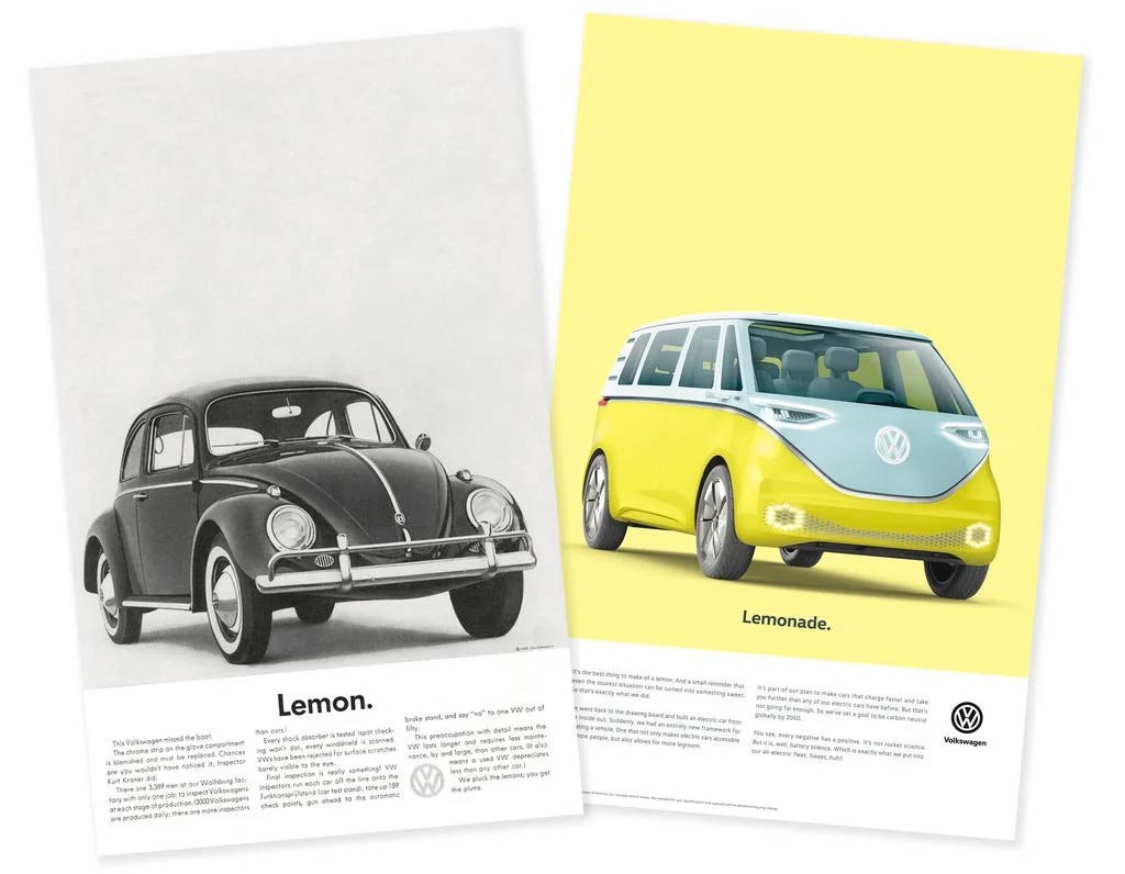 Classic Volkswagen advertising.