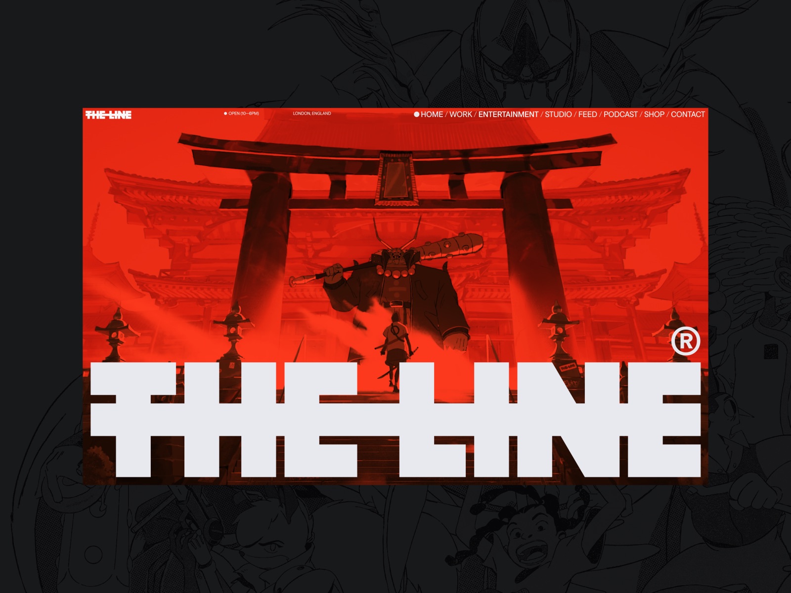Red, black, and white. Always a good look. Screenshot of The Line website.