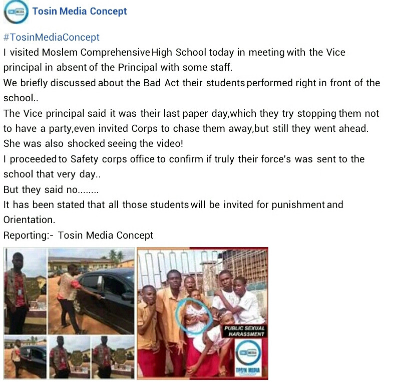 Secondary school student grabs his female classmate