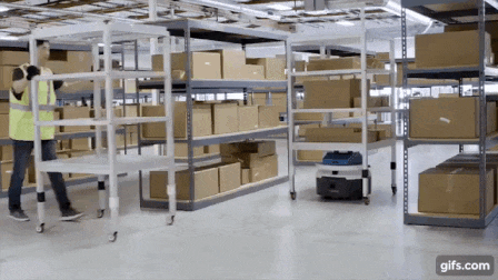 autonomous robot in warehouse
