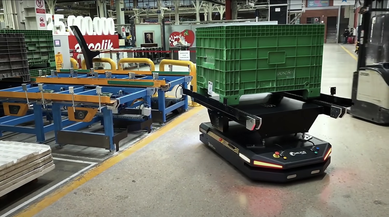 autonomous robot in warehouse