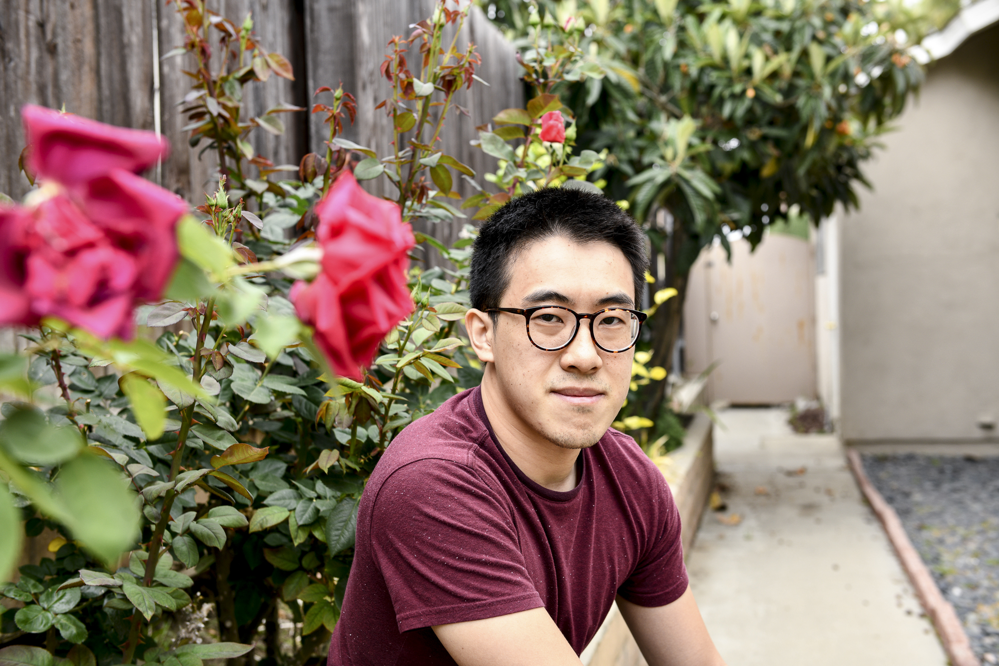 SF State graduate student Richard Lin poses for a portrait at his home in Rowland Heights on May 11, 2021. "I think a lot of folks have been activated after attacks on the vulnerable and elderly." Photo by Pablo Unzueta