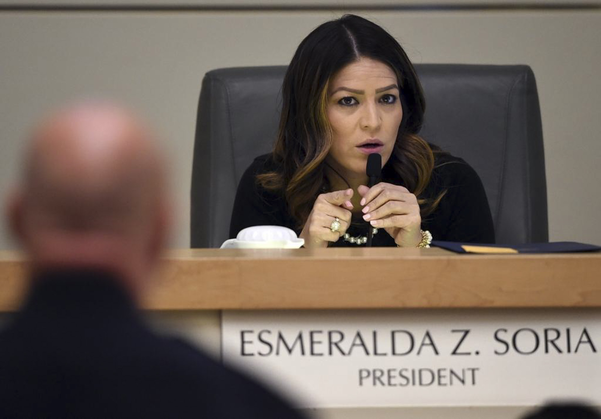 Fresno City Council President Esmeralda Soria makes a point during a council meeting, on Feb. 15, 2018. Photo by John Walker, The Fresno Bee