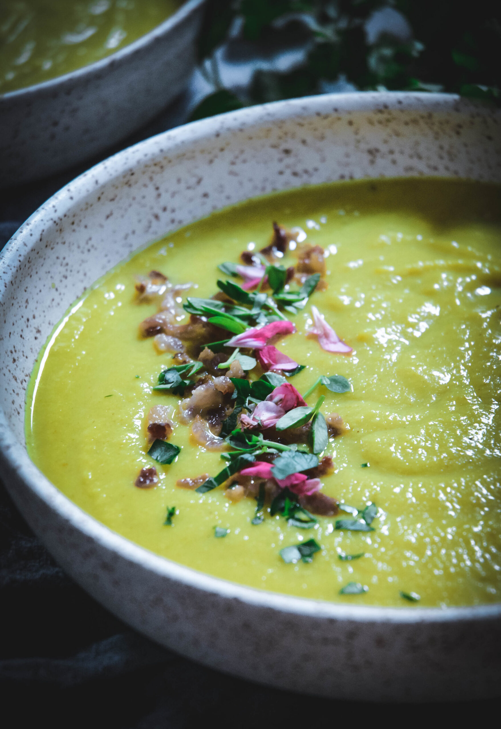 Golden Cauliflower Soup with Bacon