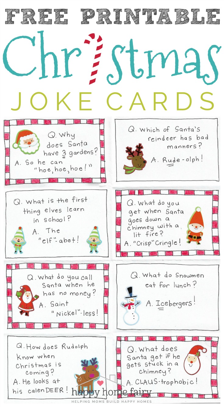 Christmas Joke Cards Free Printable Happy Home Fairy