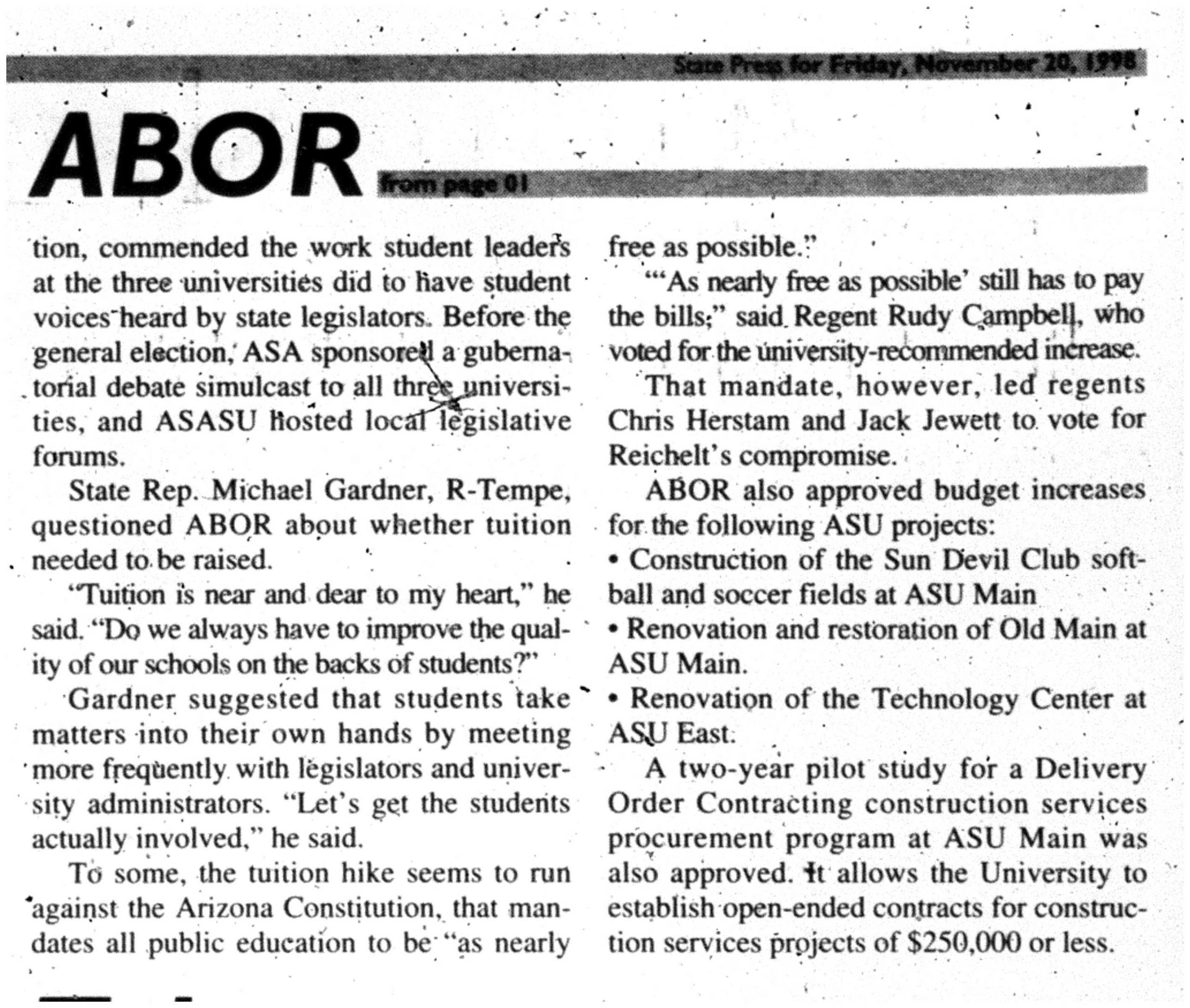 ABOR approves 5 percent tuition hike