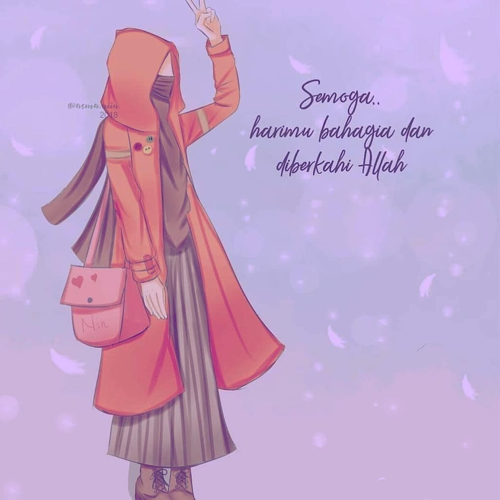 Gambar Kartun Muslimah Bercadar Sketsa Gambar Orang Berhijab Yang