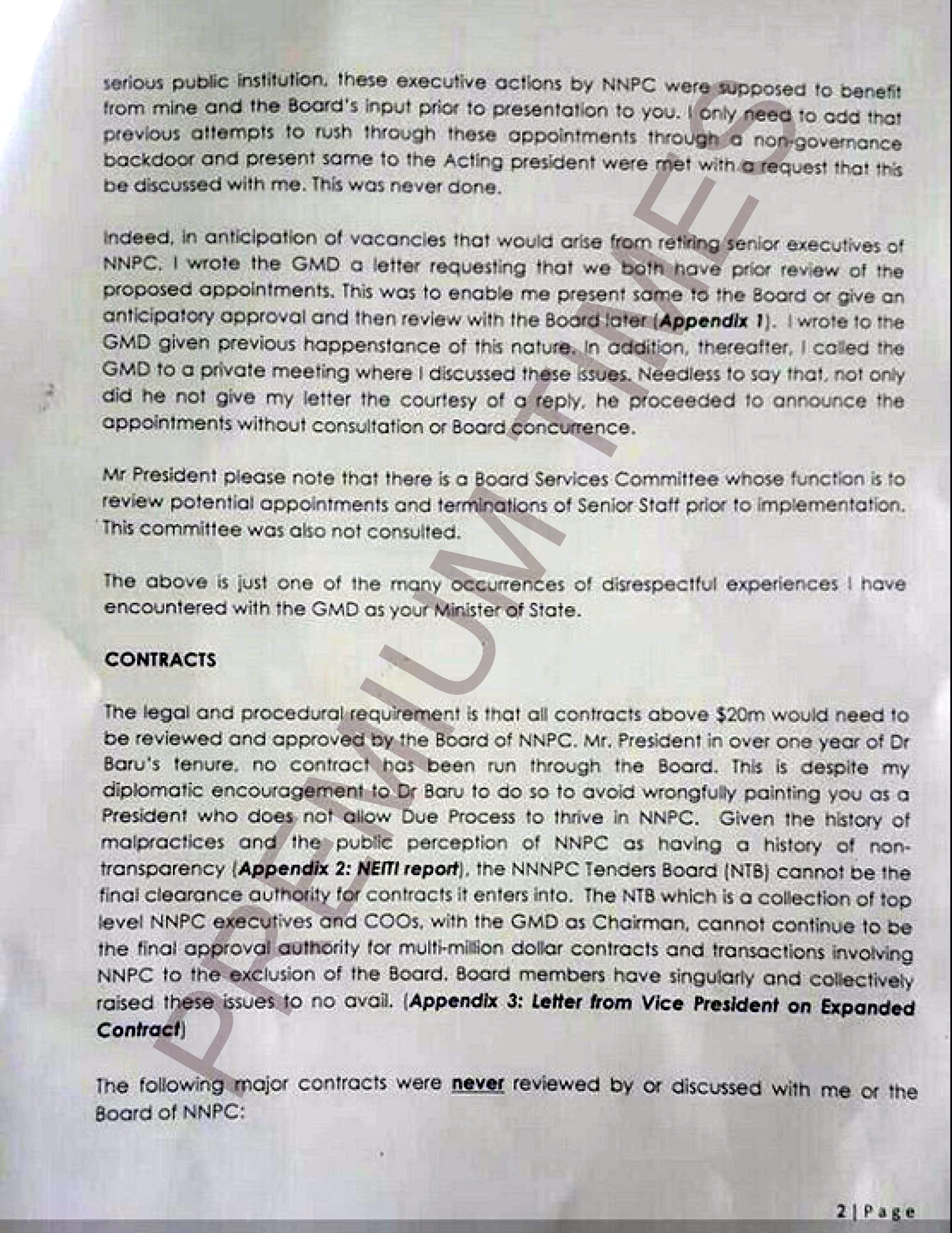 Kachikwu's Letter to PMB-2