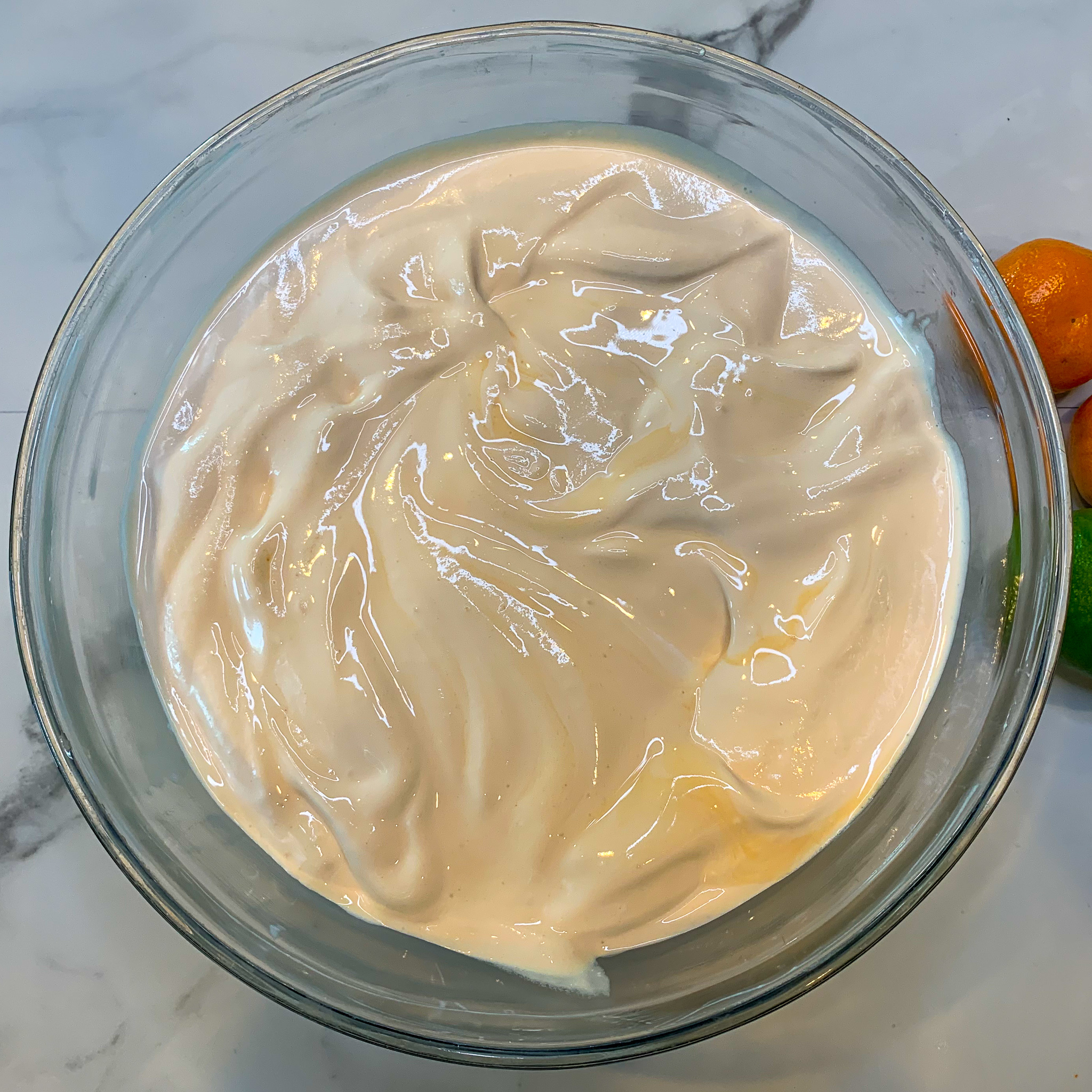 Orange Sherbet Ice Cream Mixed With Whipping Cream