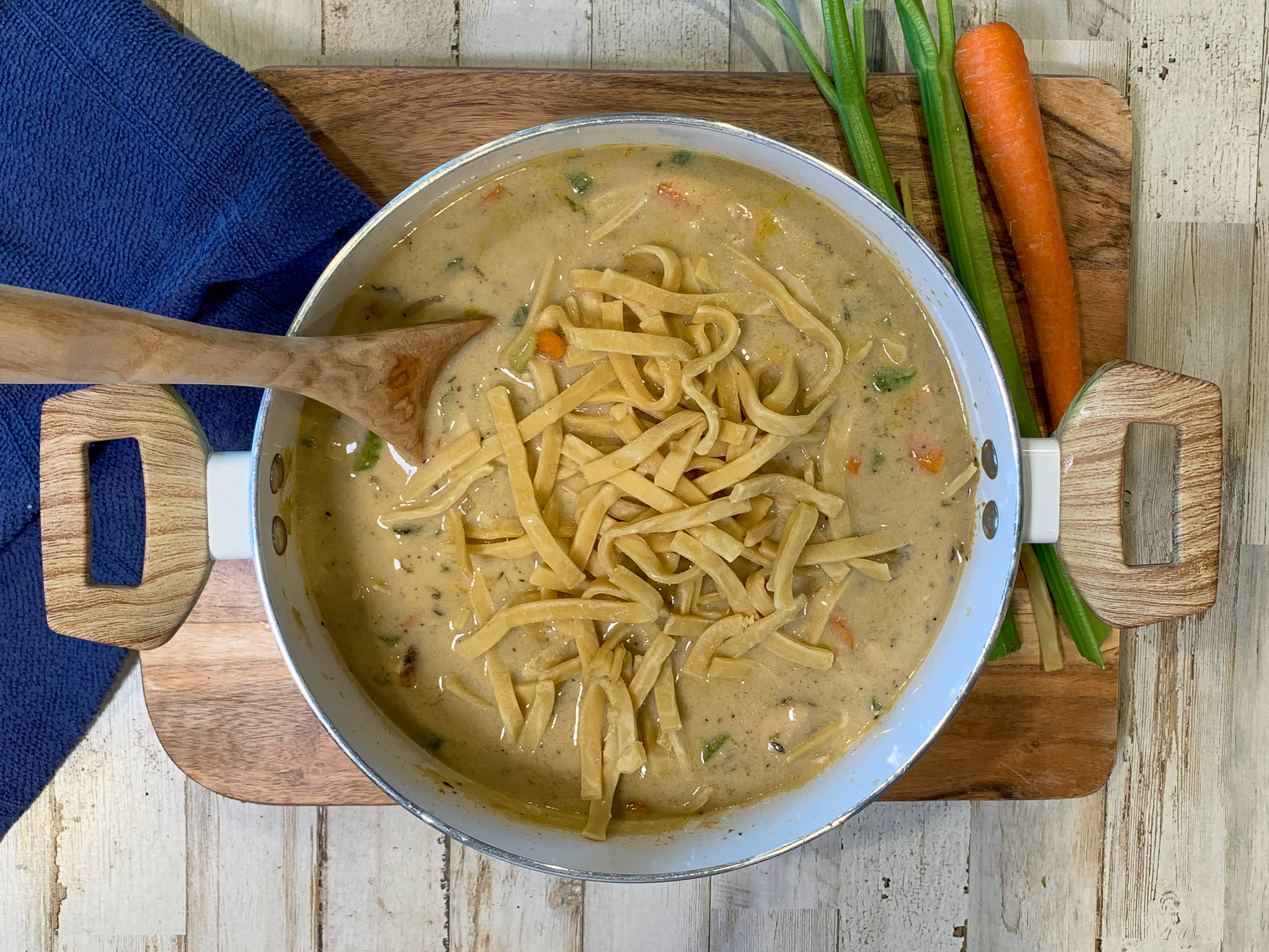 Noodles in a soup base