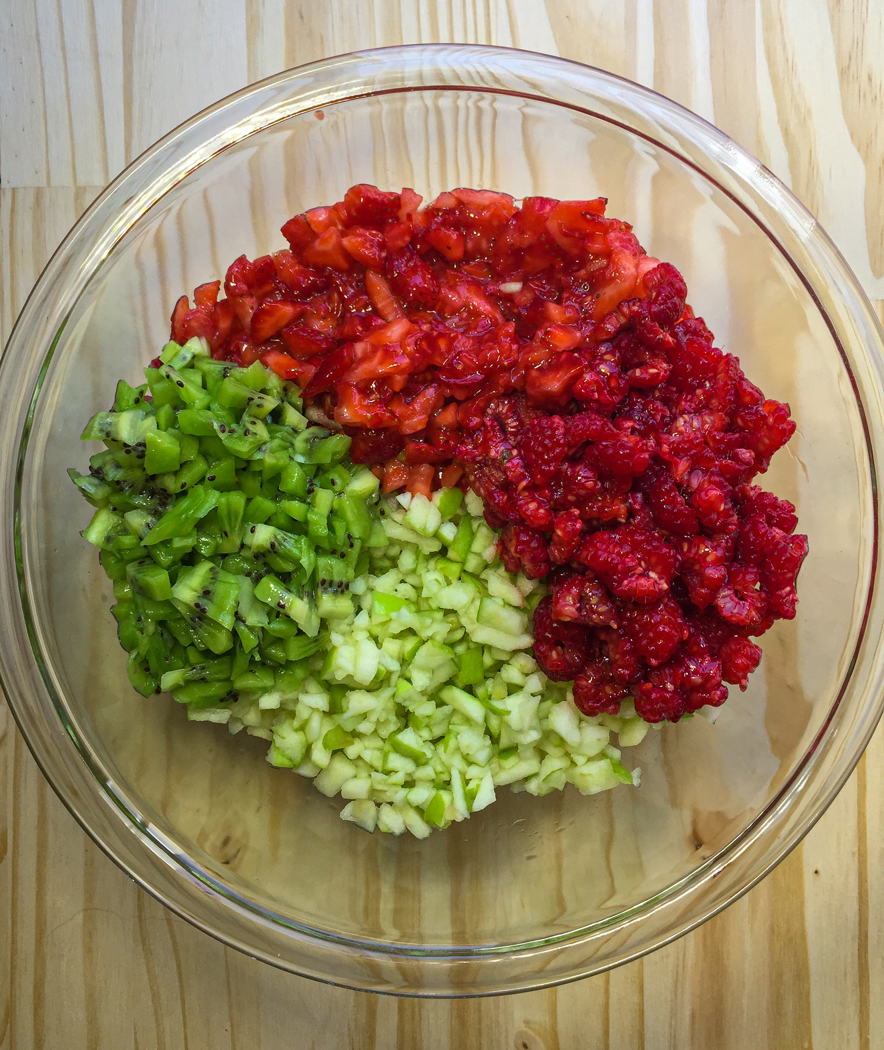 Cut fruit in bowl