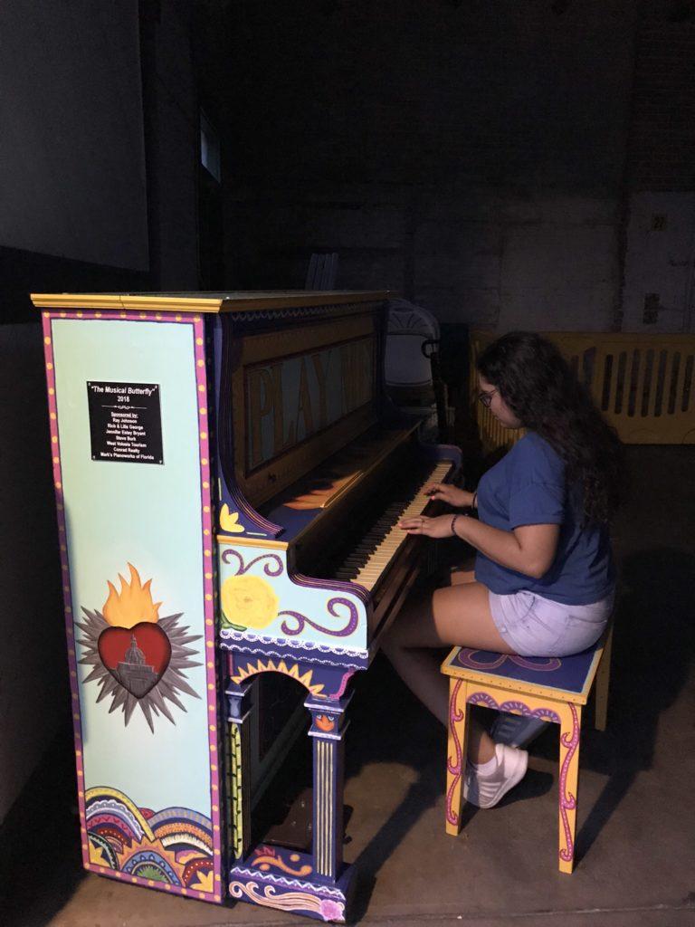 the musical butterfly piano in downtown deland