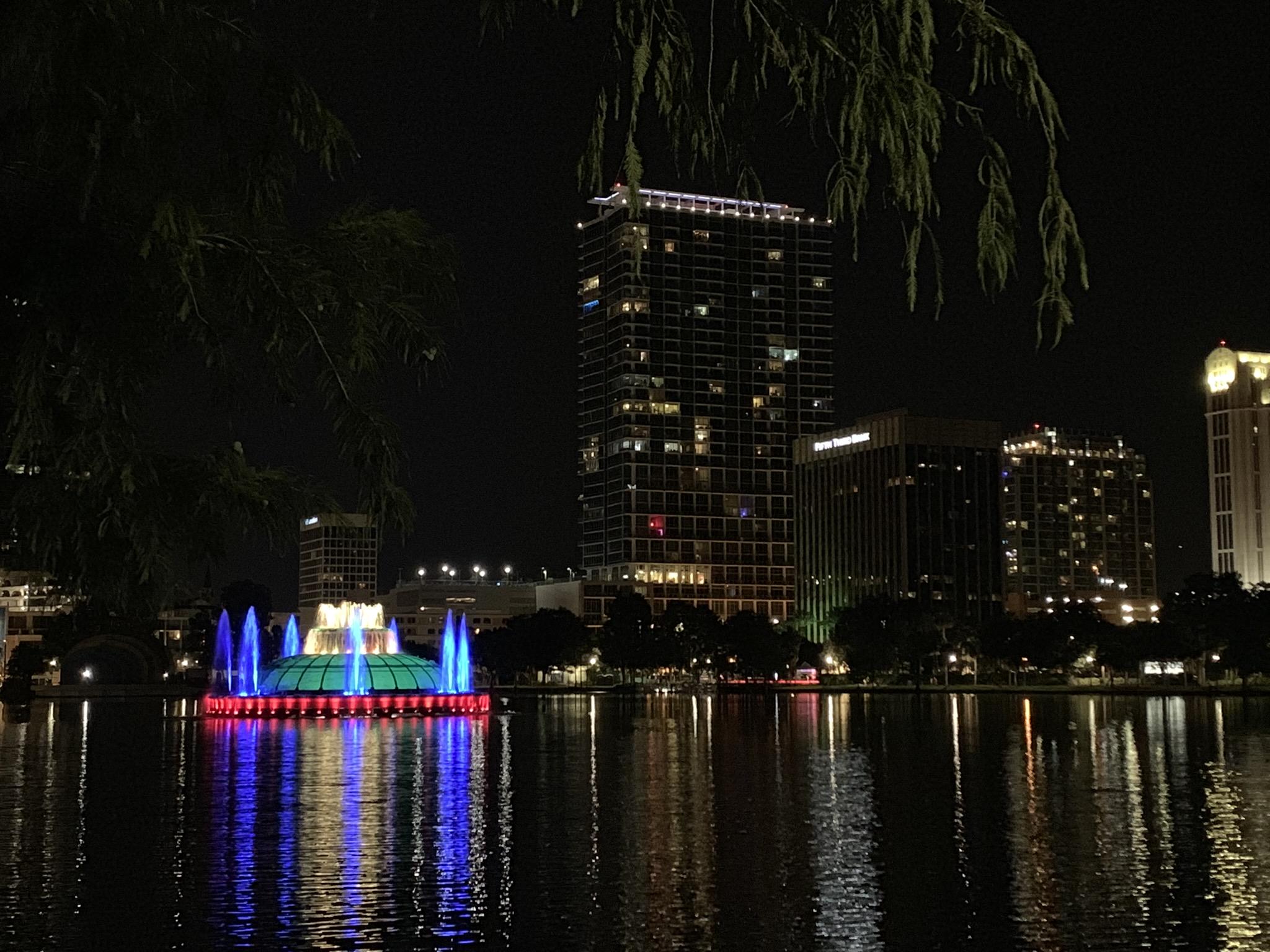 Downtown Orlando fountain at Lake Eola Park