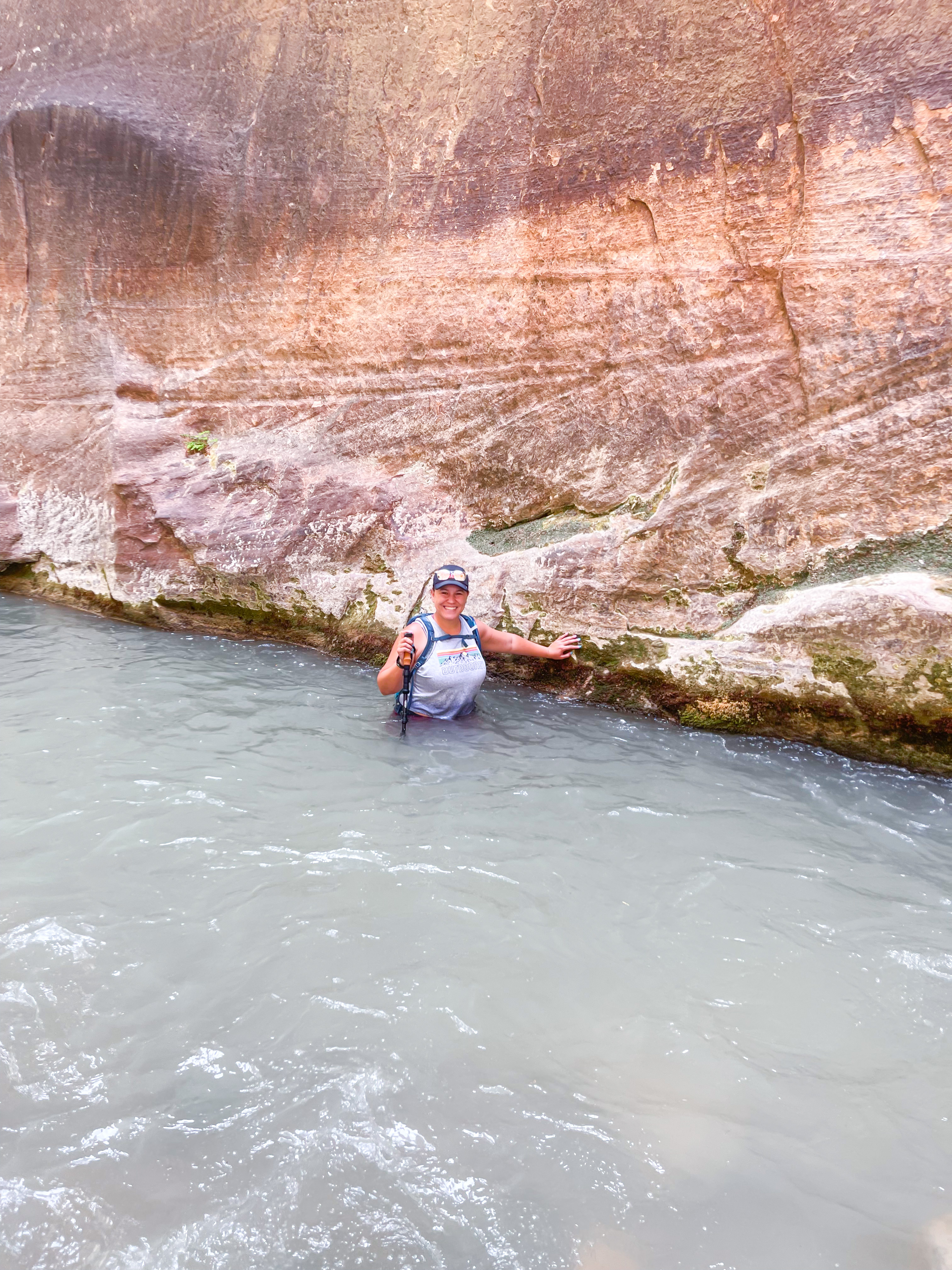 deep water in the narrows in zion national park