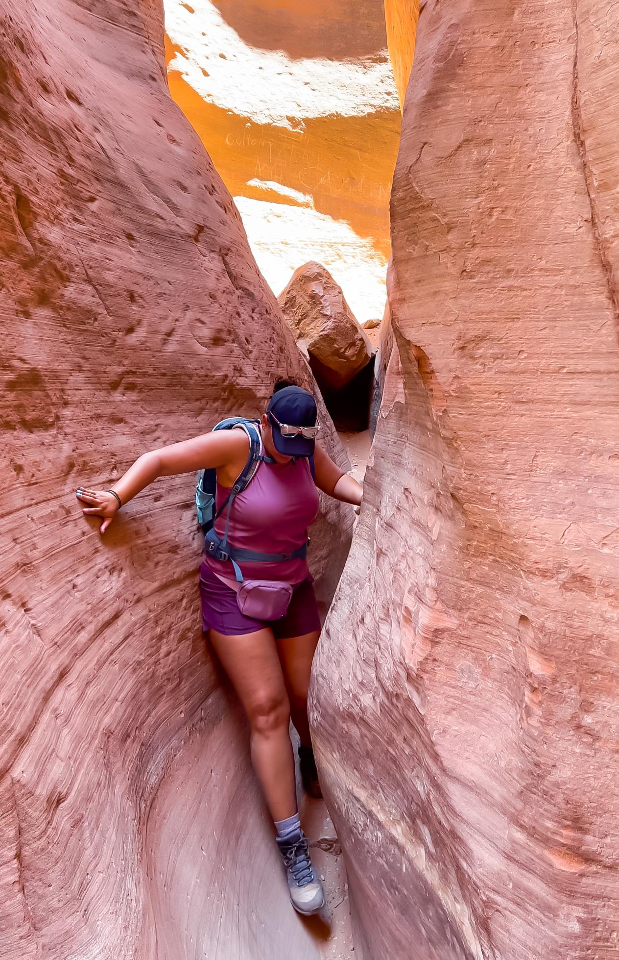 slot canyon hike in utah