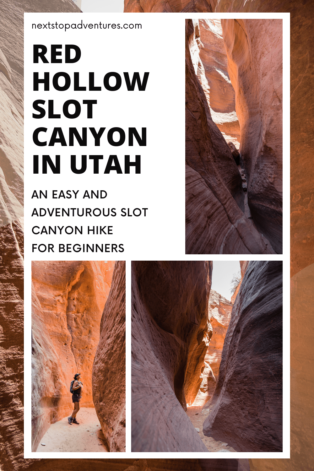 red hollow slot canyon near zion in utah