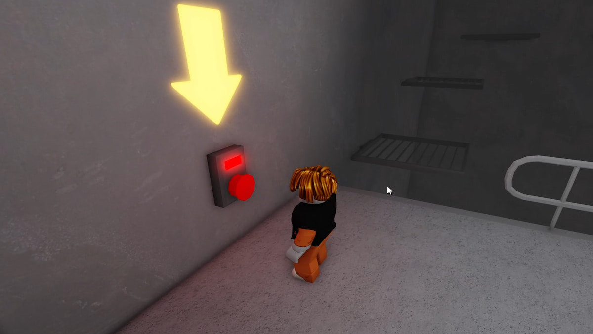 A player standing near a switch in Barry's Prison Run