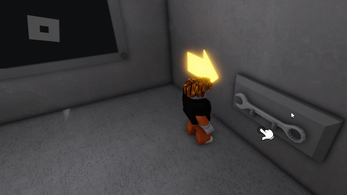 A player standing near a wrench in Barry's Prison Run