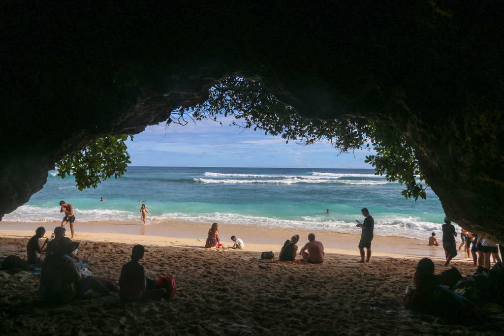cave on green bowl beach