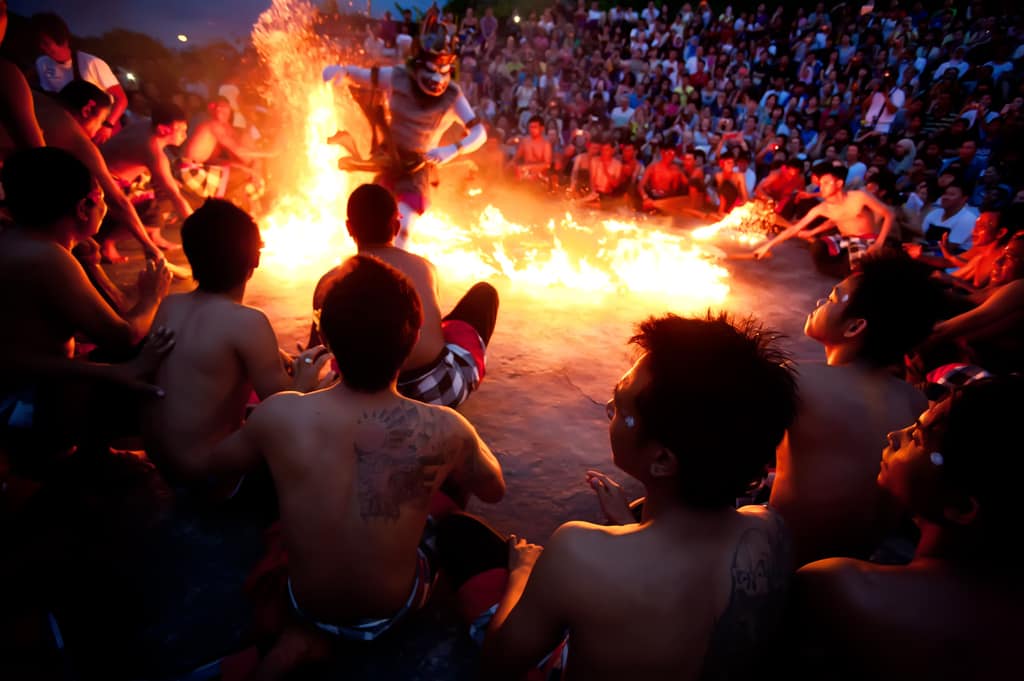 kecak, balinese traditional dance performance 