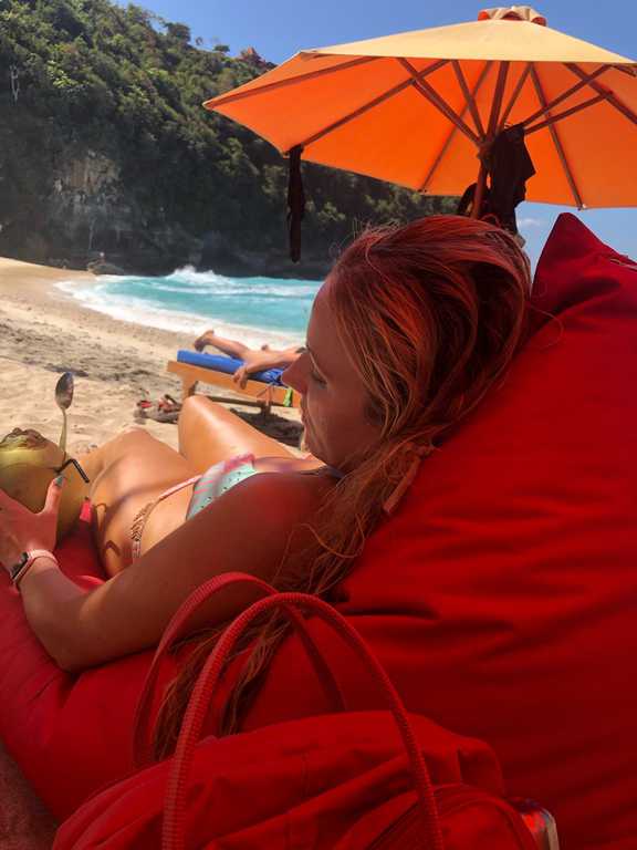 chilling at Atuh Beach Nusa Penida