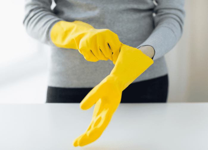 Wear protective gloves How to Clean Frosted Glass in Six Easy Steps