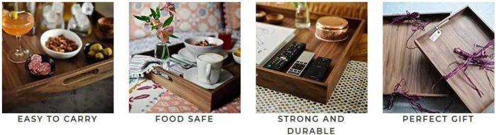 wooden-tray-use Walnut Wood Serving Tray