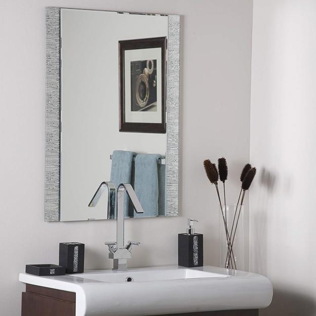 mirror above basin Frameless Wall Mirrors