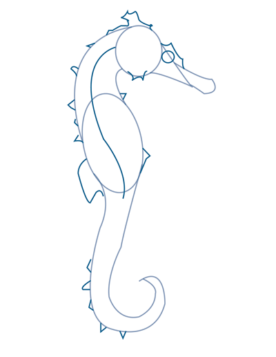 how to draw a seahorse