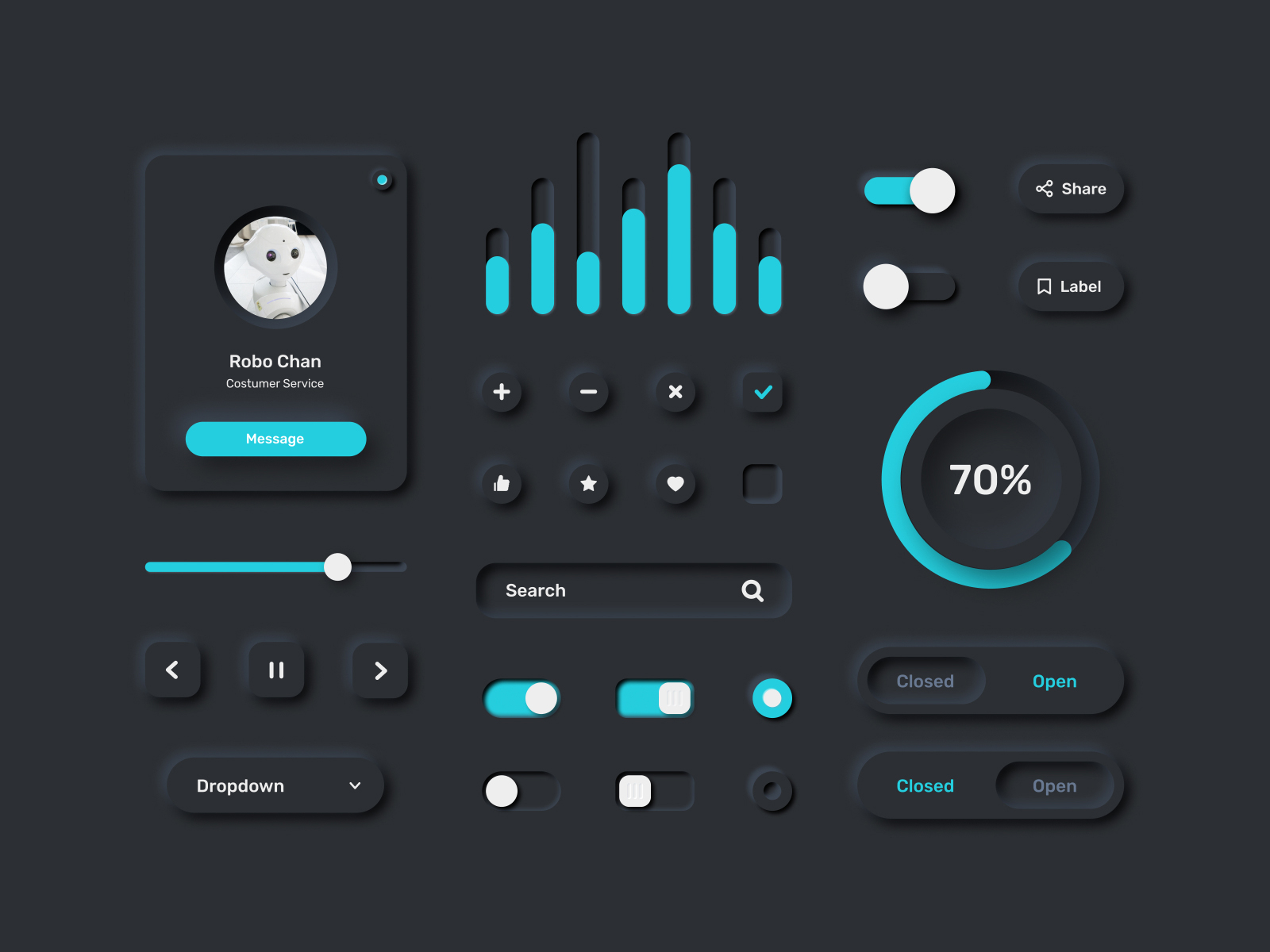Neumorphism UI Kit for Figma ThemeUI