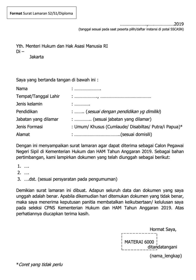 Alamat 15 titik lokasi ujian mandiri bkn di luar sumatera selatan 2021. 29 Contoh Surat Lamaran Cpns Kabupaten Lampung Selatan Koleksi Letter