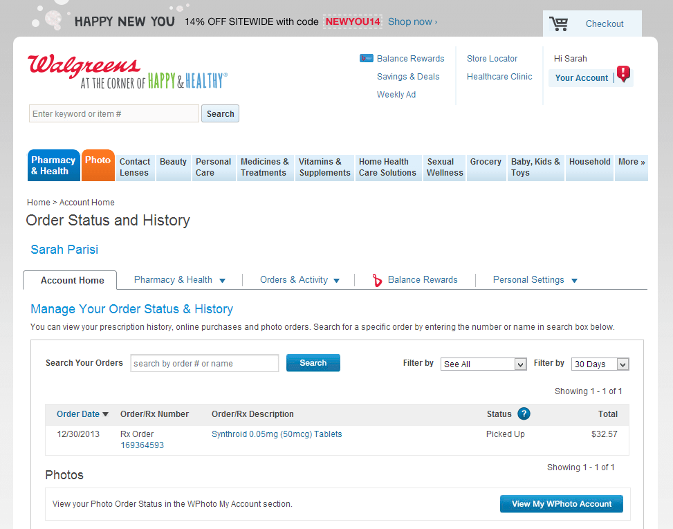 Walgreens Screenshot Order Status Toddling Around Chicagoland