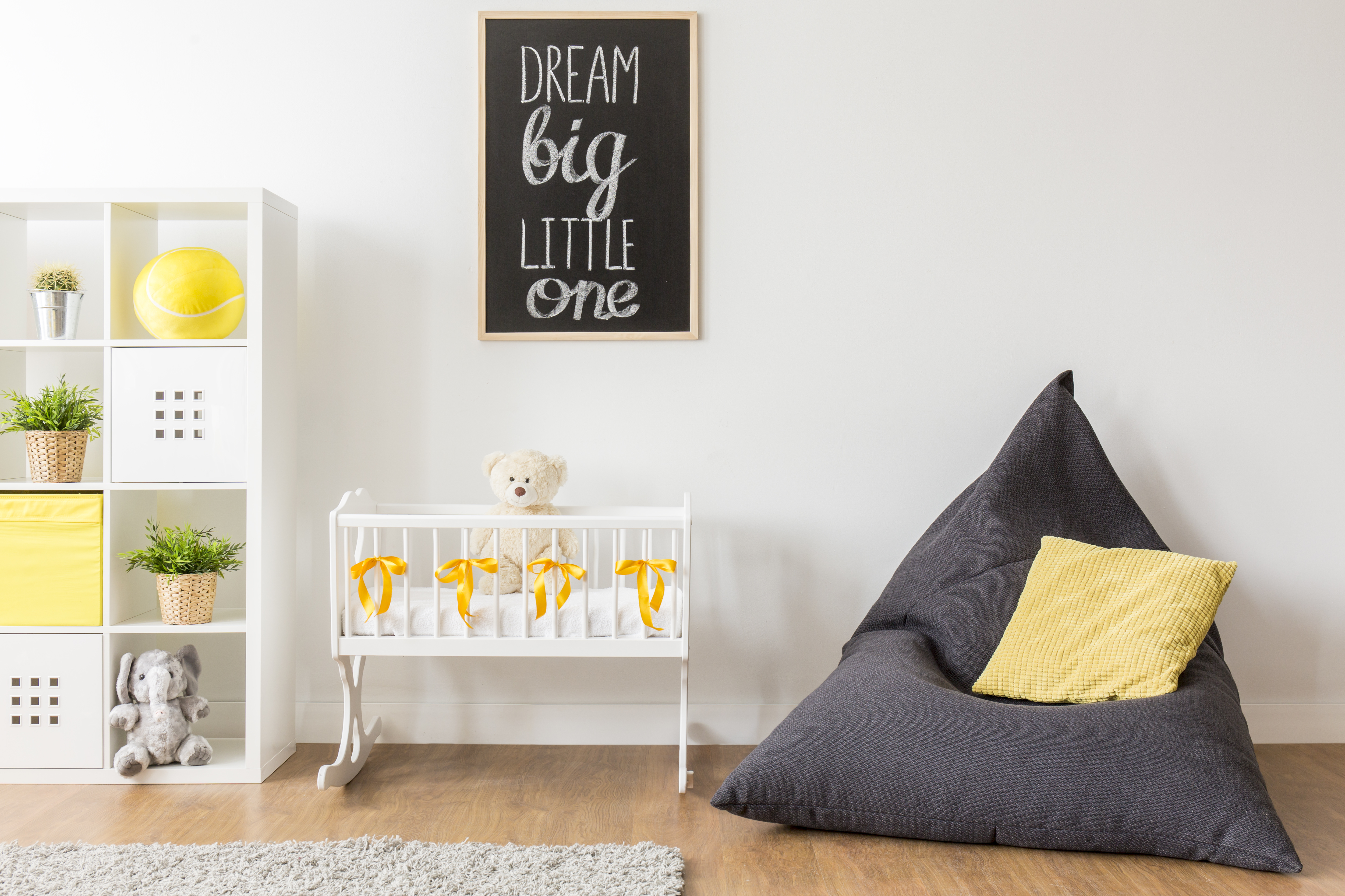 bean bag chair in a baby's nursery