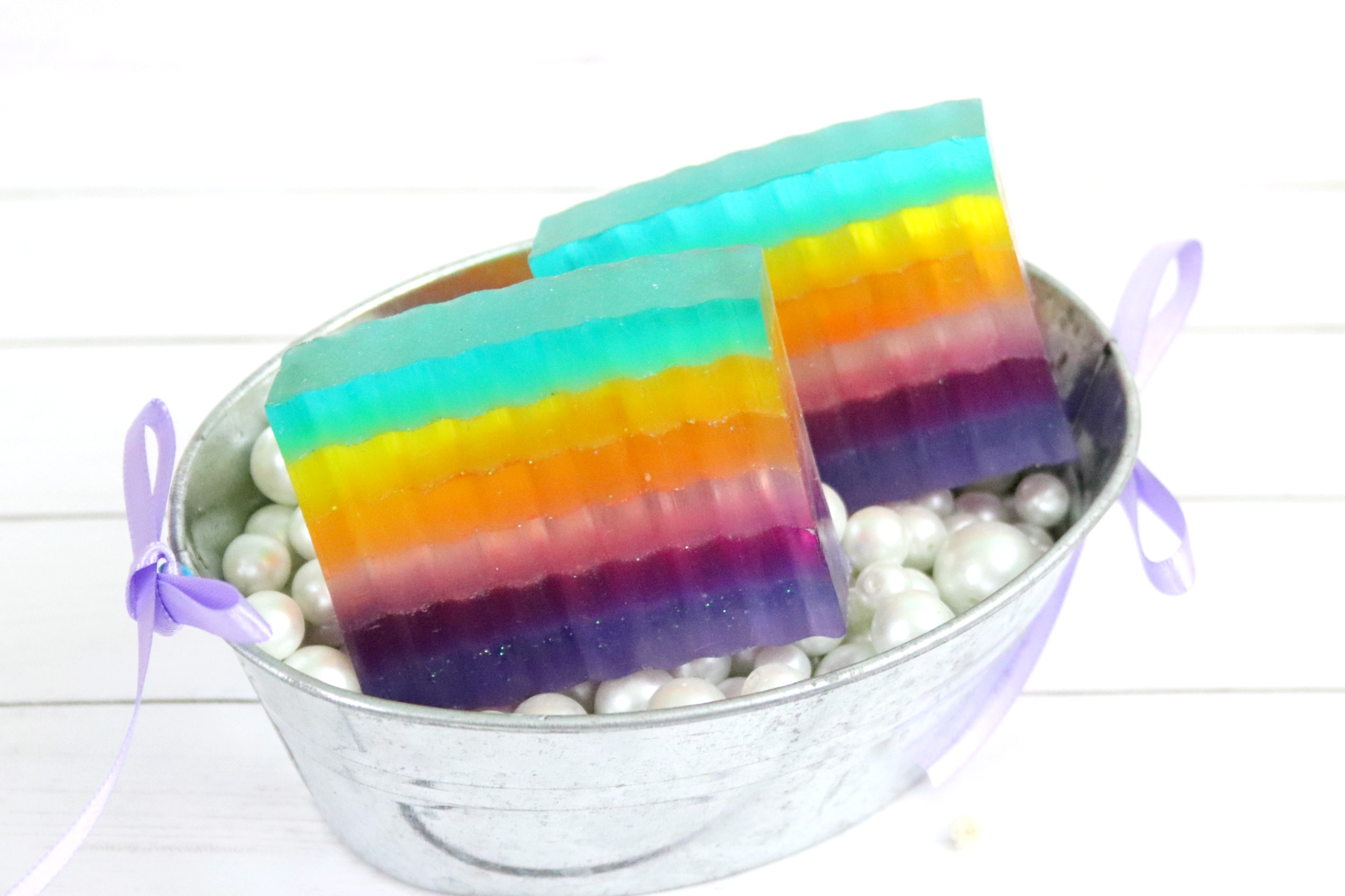 Melt and Pour DIY Rainbow Layered Soap Tutorial