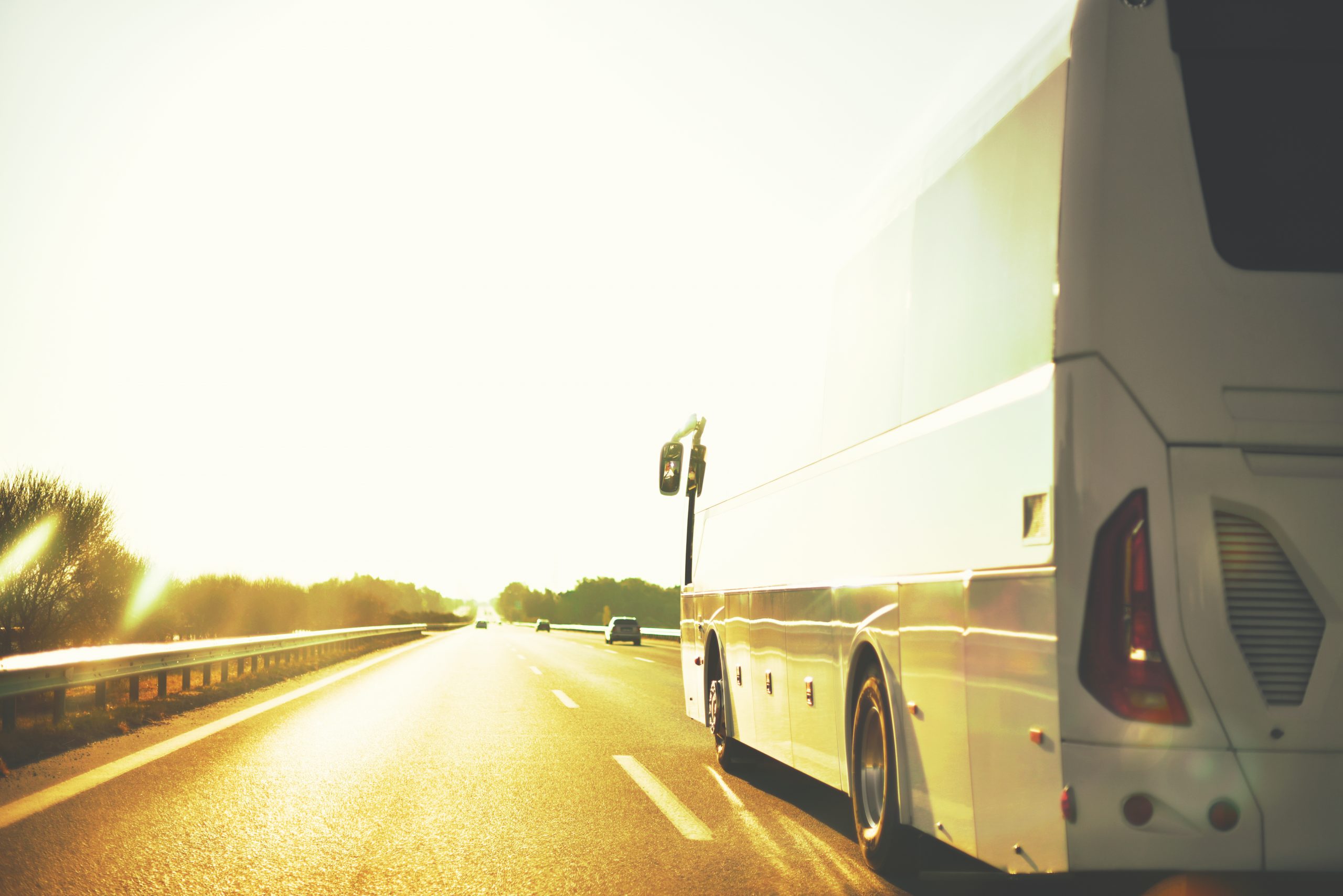 Charter bus on the highway