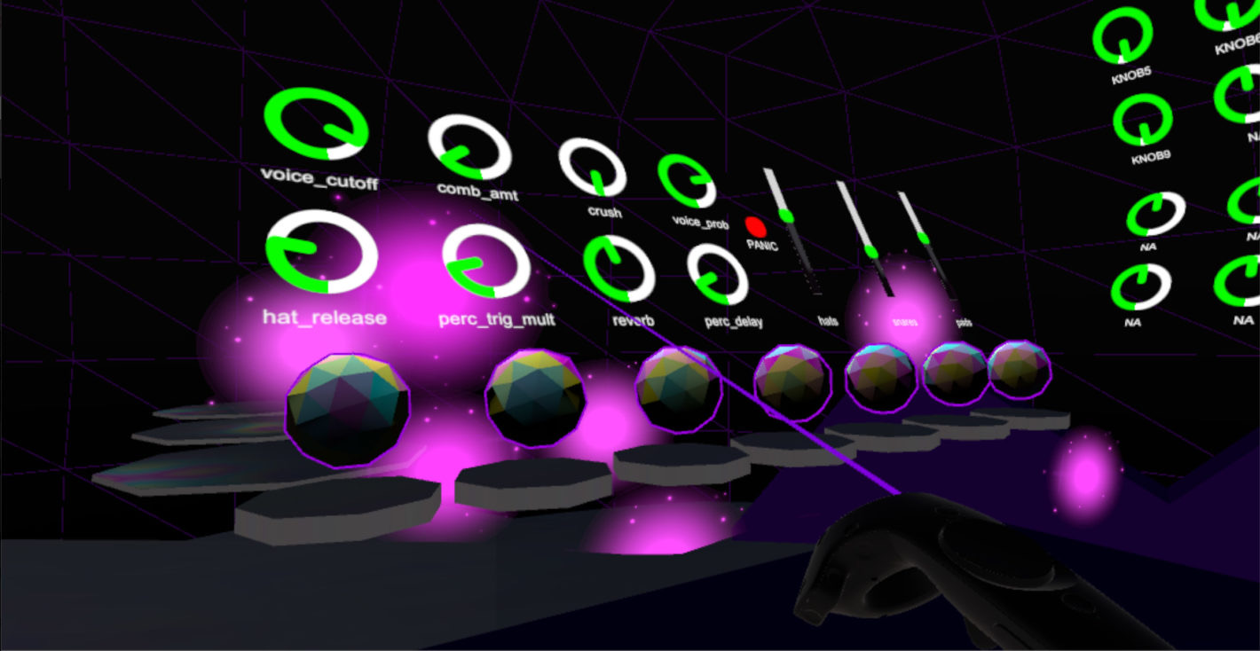 A synthesizer interface in VR