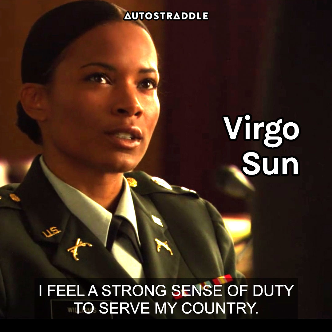 Virgo Sun: Tasha in uniform “I feel a strong sense of duty to serve my country.