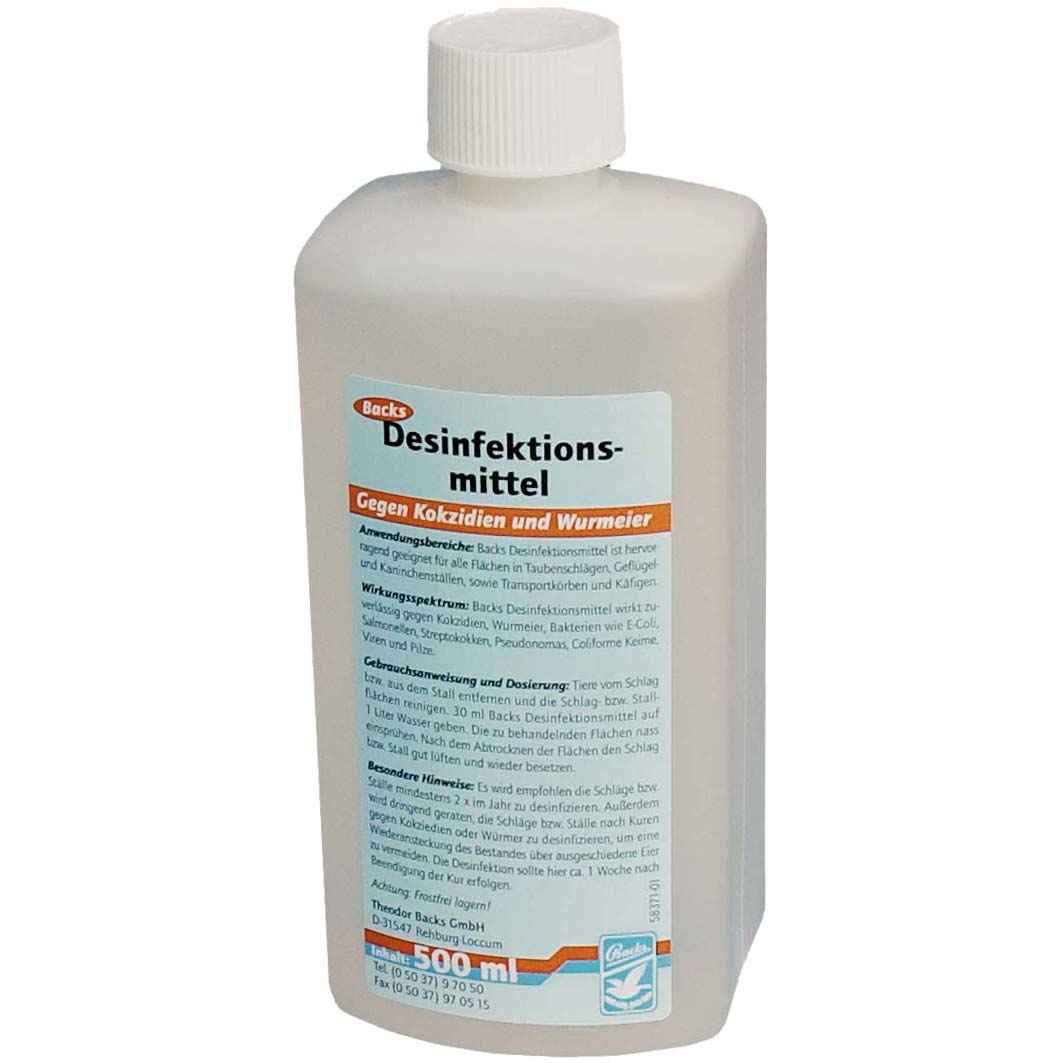 Backs Desinfektionsmittel Gegen Kokzidien Und Wurmeier 500ml
