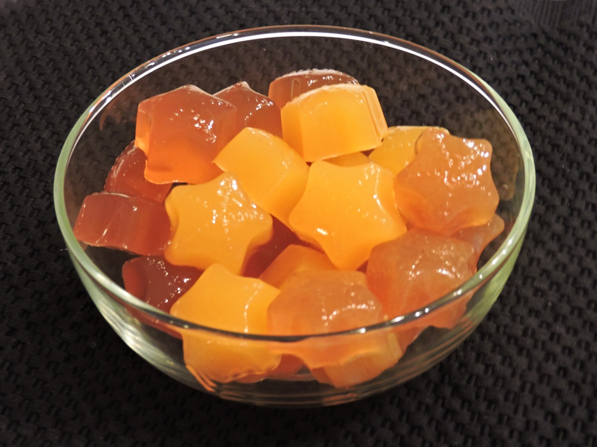 Bone Broth, Peach, and Apple Gummies - Copyright 2020 Judy Barnes Baker - CarbWarsCookbooks.com