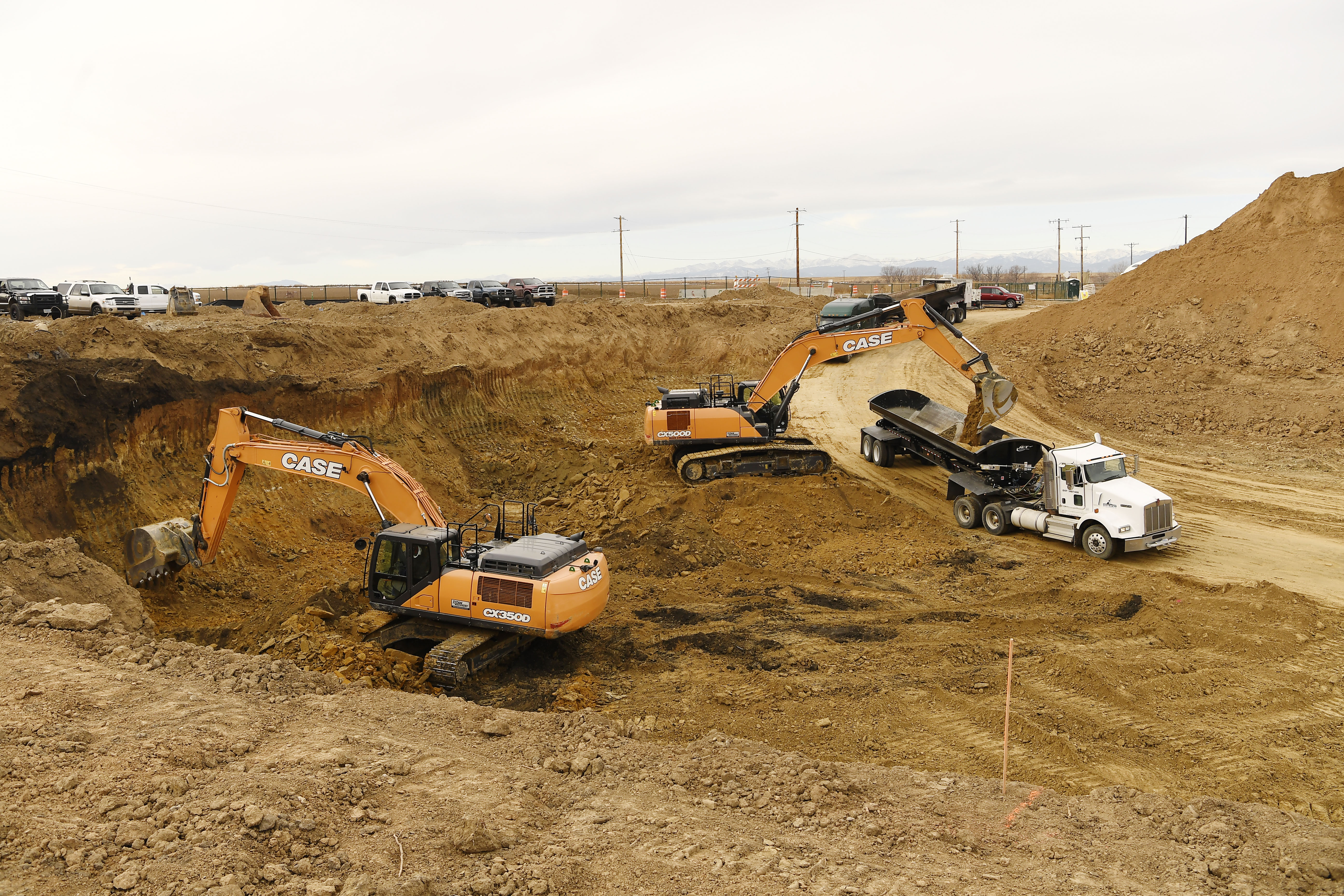 Trucks dig where there was once ...