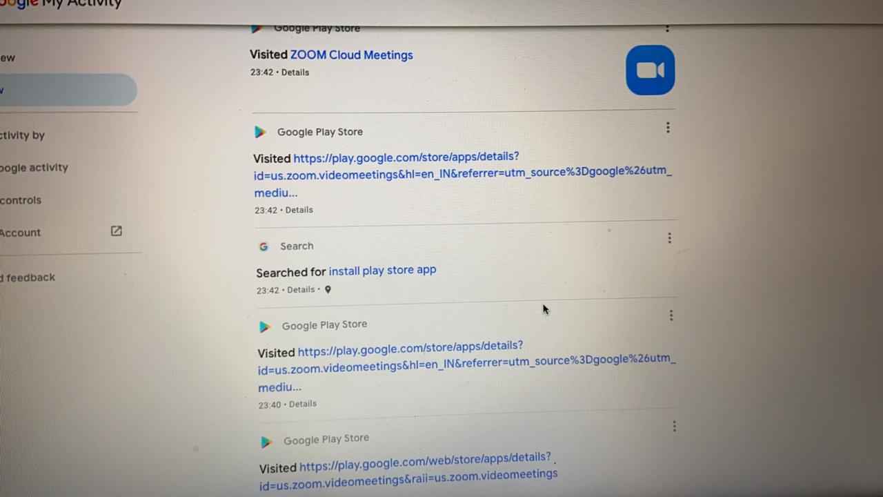 Zoom App Hacking Users Gmail account for personal use- with 100% Proof links accessed by zoom account hacker gmail activities proof 2
