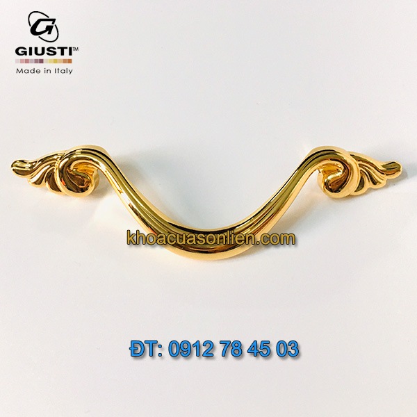 Nơi bán mẫu Tay nắm cửa tủ chữ V mạ vàng WMN646.096.00GP của Giusti nhập khẩu Italy giá rẻ tại Hà Nội