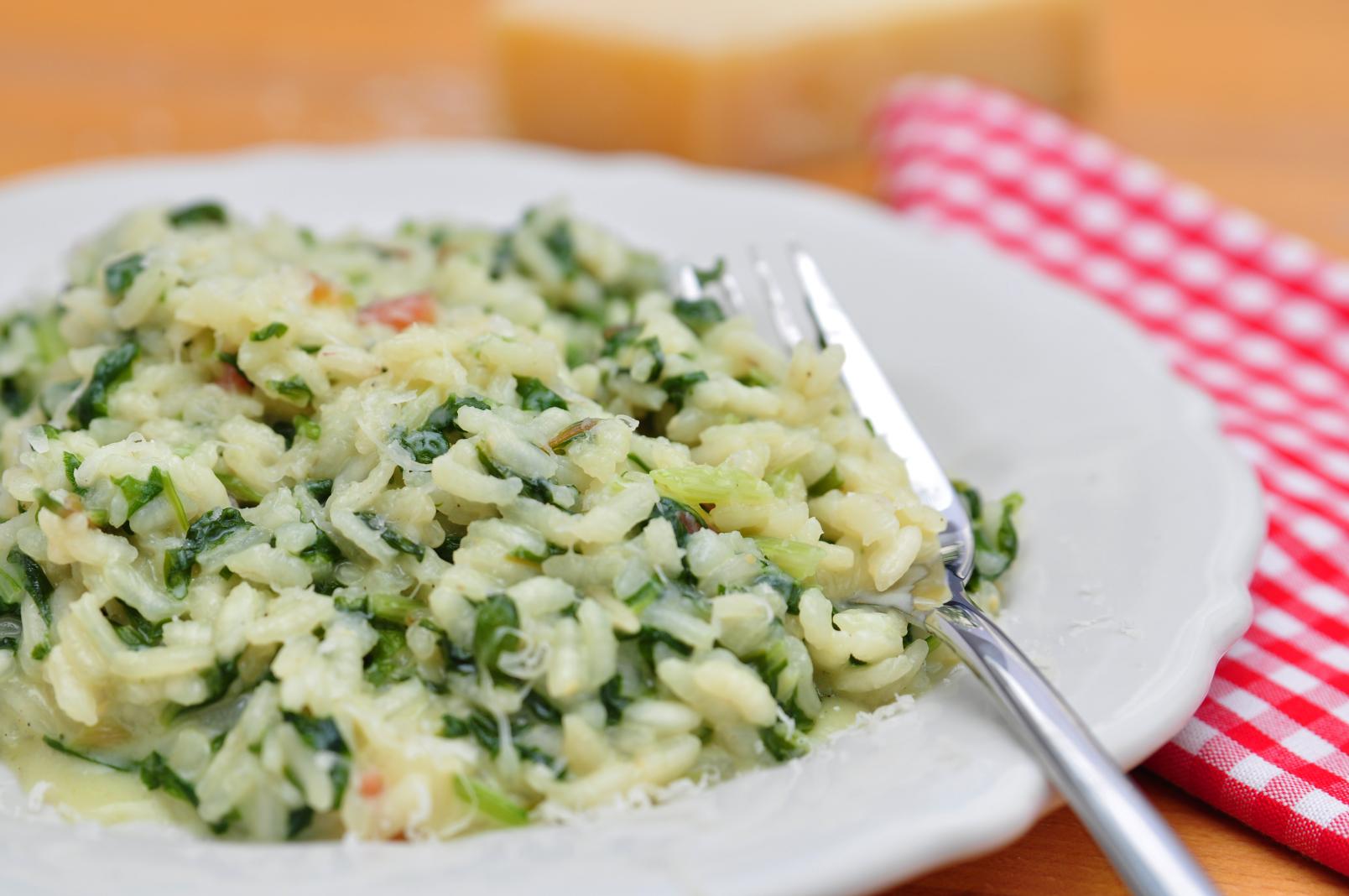 spanakorizo cooked spinach with rice greek vegan food