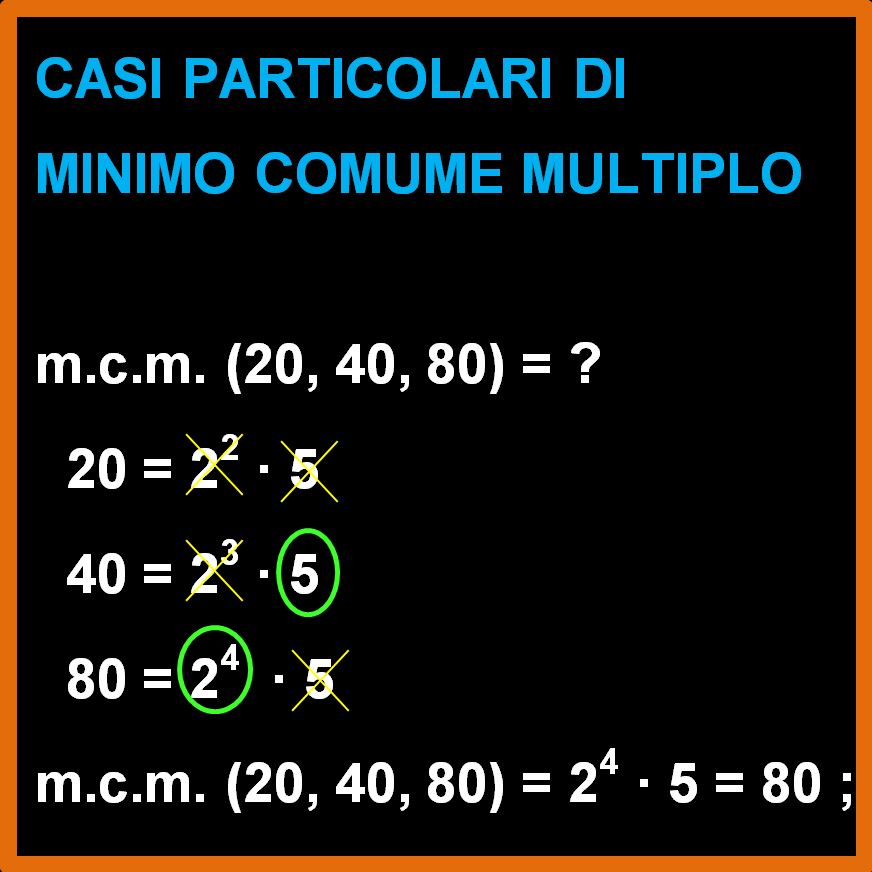 Casi Particolari Di Minimo Comune Multiplo Matematica Facile