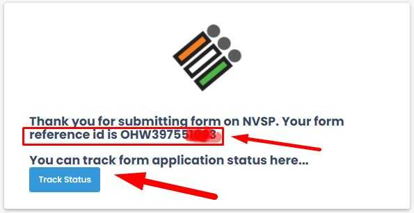 Voter Card Online Apply Receipt