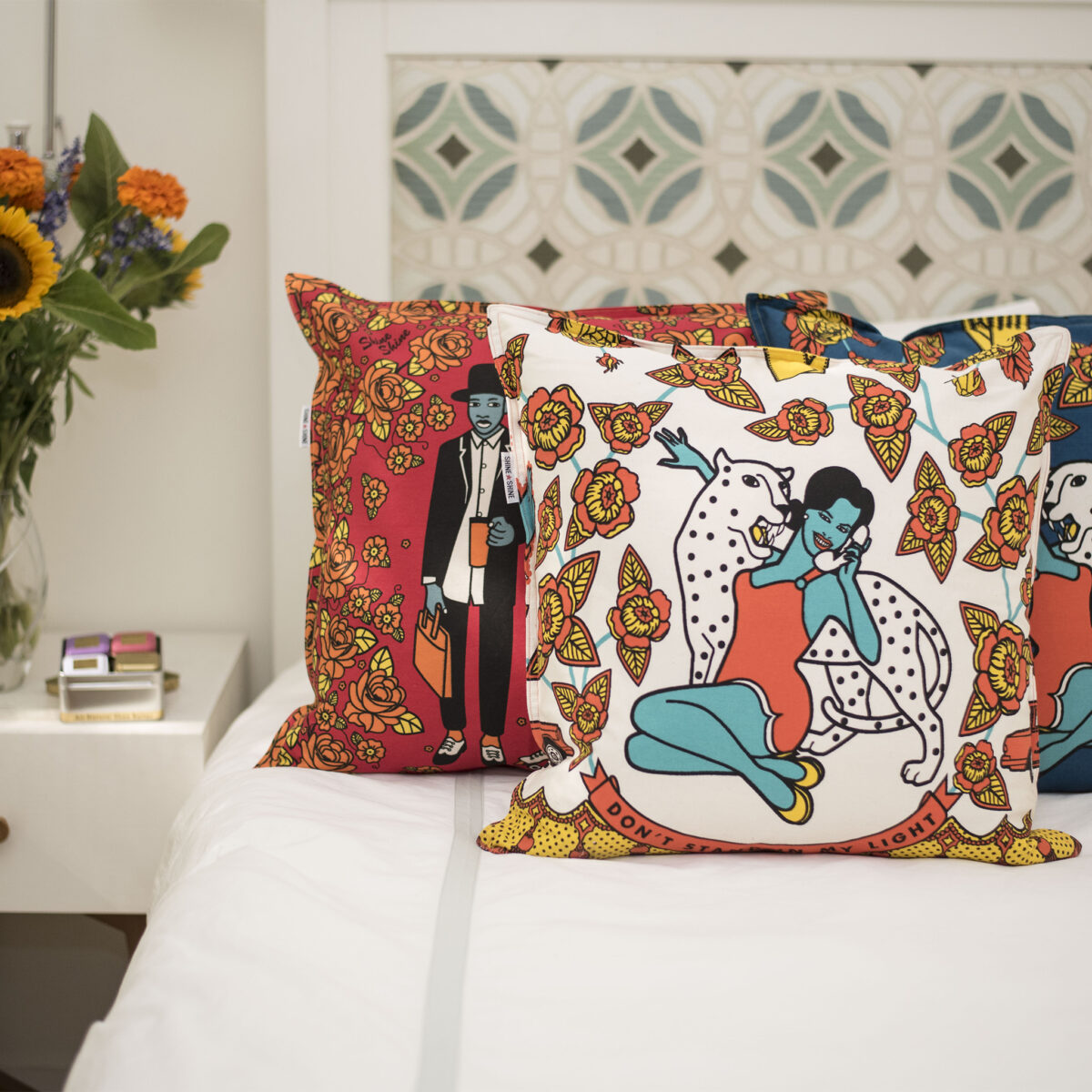 colorful african design throw pillows